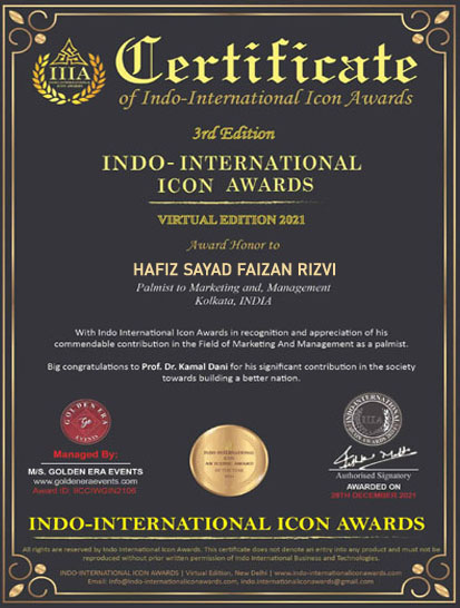 Award Hafiz Sayad Faizan Rizvi